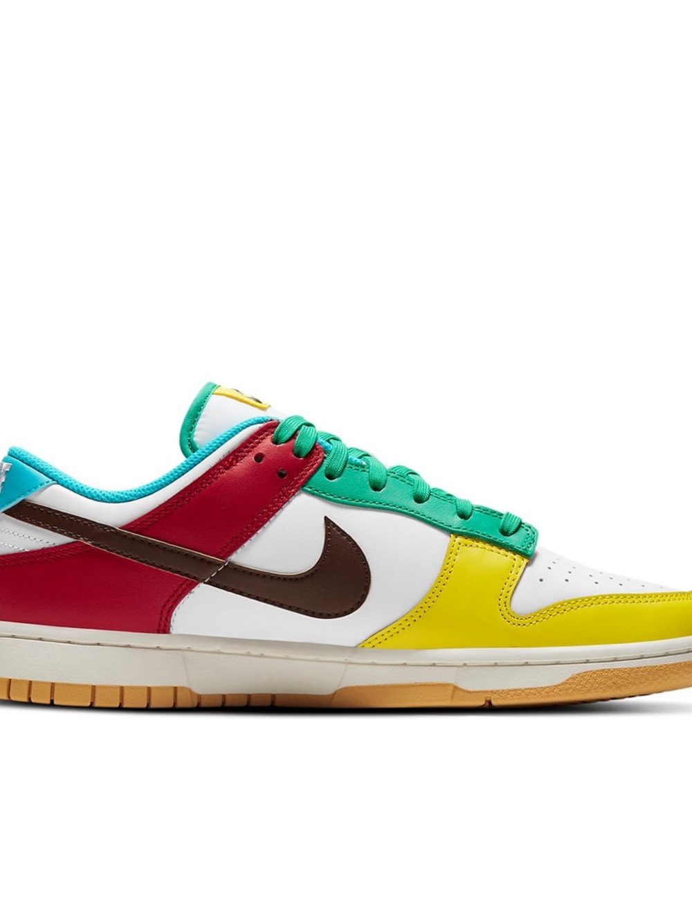 Nike Men’s Multicolor Low-Top Sneakers — White, Red, Yellow, Brown, Teal